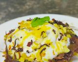 A picture of step 6 of Passion fruit brownie with passion fruit sauce.