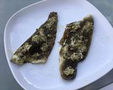 Une image de l'étape 7 de Filets de bar marinés ail et molokhia (cuisson à la plancha).