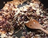 A picture of step 4 of Risotto with radicchio and crispy coppa.