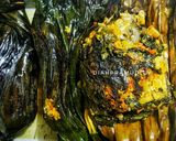 Foto langkah ke 7 dari resep Pepes: Ikan Woku Daun Ubi/Singkong (Pedas).