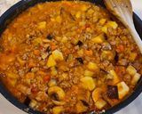 Foto del paso 7 de la receta: Salteado de carne picada, calabacín, champiñones y berenjena