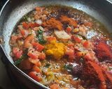 A picture of step 4 of Nagpuri style Wanga batata saoji masala zhanzhanit bhaji (brinjal potato sabji).