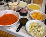 A picture of step 5 of Filipino Style Macaroni Chicken Salad.