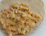 A picture of step 3 of Missa and Aloo stuffed Lachha parantha.