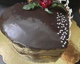 A picture of step 11 of Chocolate Mirror Glaze Cake without Egg, Maida & heart cake Mold.
