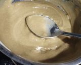 A picture of step 2 of Singhara atta dry fruits halwa.