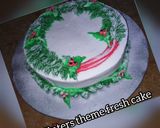 A picture of step 7 of Winter theme cake.