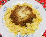 Foto del paso 3 de la receta: Pasta corbatita en salsa roja casera con carne molida!