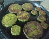 A picture of step 4 of Hot & Tangy Cheakpea Spinach Tikki Open sandwich.