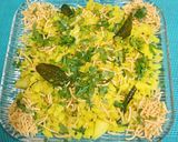 A picture of step 7 of Kanda, Batata Poha with Aloo Bhujia Sev.