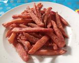 A picture of step 6 of Tandori fries Valentine day fries 😂❤️.