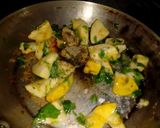 A picture of step 12 of Sama puri with guava sabji.
