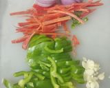 A picture of step 1 of Left over roti stir fry.