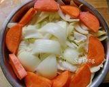 A picture of step 3 of Steamed Chicken Thighs with Cabbage (Rice Cooker Version).
