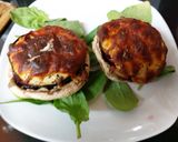 A picture of step 3 of My Aubergine, Beetroot + mozzarella Stuffed Mushrooms 😗.