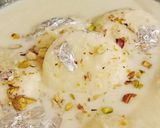 A picture of step 7 of Laziza Rass Malai 😋😋.