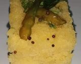A picture of step 8 of Khaman Dhokla.