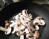 A picture of step 2 of Creamy Smoked Salmon and Mushroom Pasta.