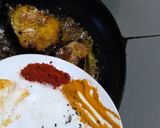 A picture of step 2 of Panchforon rui bhuna.