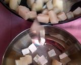 A picture of step 1 of Mom's special paneer salad.