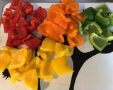 Une image de l'étape 3 de Brochettes marinées poulet,poivrons multicolores et ananas (marinade exotique maison).