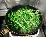 A picture of step 7 of Pea Sprout (Pea shoot) Soup .