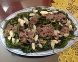 A picture of step 6 of Stir-fried Buffalo Meat with Water Spinach.