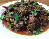 A picture of step 5 of Rajma qeema.