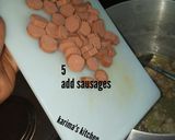 A picture of step 3 of Sausage fried rice.