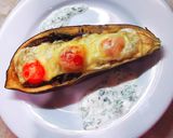 Töltött padlizsán petrezselymes joghurt öntettel recept fázis 5 fotója