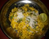 A picture of step 6 of Bhutte ka kees.