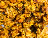 A picture of step 5 of Potatoes and chicken pakora #Christmasgift.