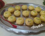 A picture of step 5 of Kesar Pista Peda.