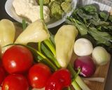 Paradicsomos, tejszínes zöldségragu (vegán) recept fázis 1 fotója