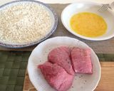 Foto del passaggio 3 della ricetta Medaglioni di Magatello in crosta di panko, con salsa di mirtilli e scorza di limone caramellata