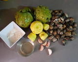 Foto del paso 1 de la receta: Alcachofas con almejas