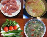 Hình bước làm 3 của món Canh ngao nấu bầu