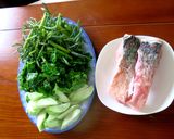 Hình bước làm 1 của món Canh cá nấu rau rút, mướp, rau ngót