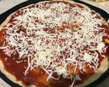 صورة لخطوة 4 من وصفة البيتزا الدجاج مع الفلفل البارد وزيتون وفطر 🍕🍕🍕😋