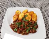 A picture of step 8 of Spicy Beans/ fried plaintains.