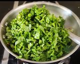 A picture of step 2 of Kerala style Palak thoran.