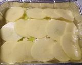 A picture of step 3 of Potato and leek bake with a bacon crumb.