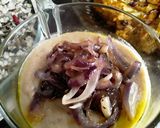 Foto del paso 4 de la receta: "Filete" de coliflor con cebollas salteadas y dip de berenjenas🤨🙄🤔🍆🌰🥦