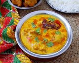 A picture of step 12 of Punjabi Kadhi Pakora with Rice.