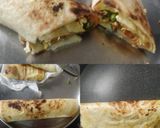A picture of step 4 of Moong dal stuffed chilla/Crispy warp.