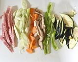 A picture of step 1 of Quick and Easy Summer Vegetable Yaki Udon with Shirodashi.