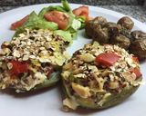 Foto del paso 8 de la receta: Calabacines rellenos con quinoa morada y pollo.