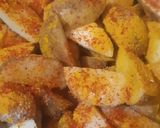 A picture of step 3 of Methi with baby potato dry veg.