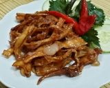 Hình bước làm 2 của món Mực khô xào chua ngọt
