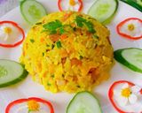 Hình bước làm 6 của món Cơm chiên lạp xưởng,chả lụa và trứng